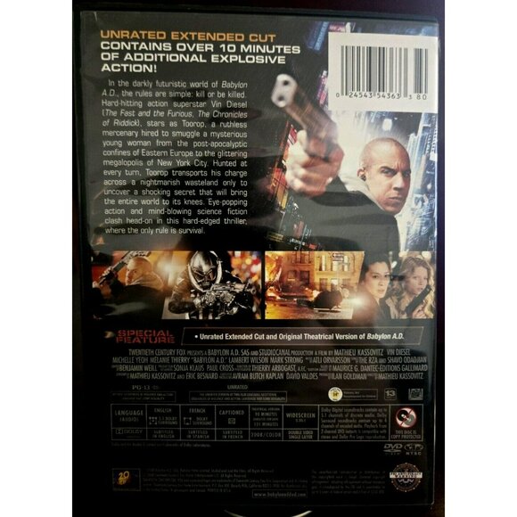 Babylon A.D. DVD Vin Diesel Raw And Uncut Action - Picture 2 of 3